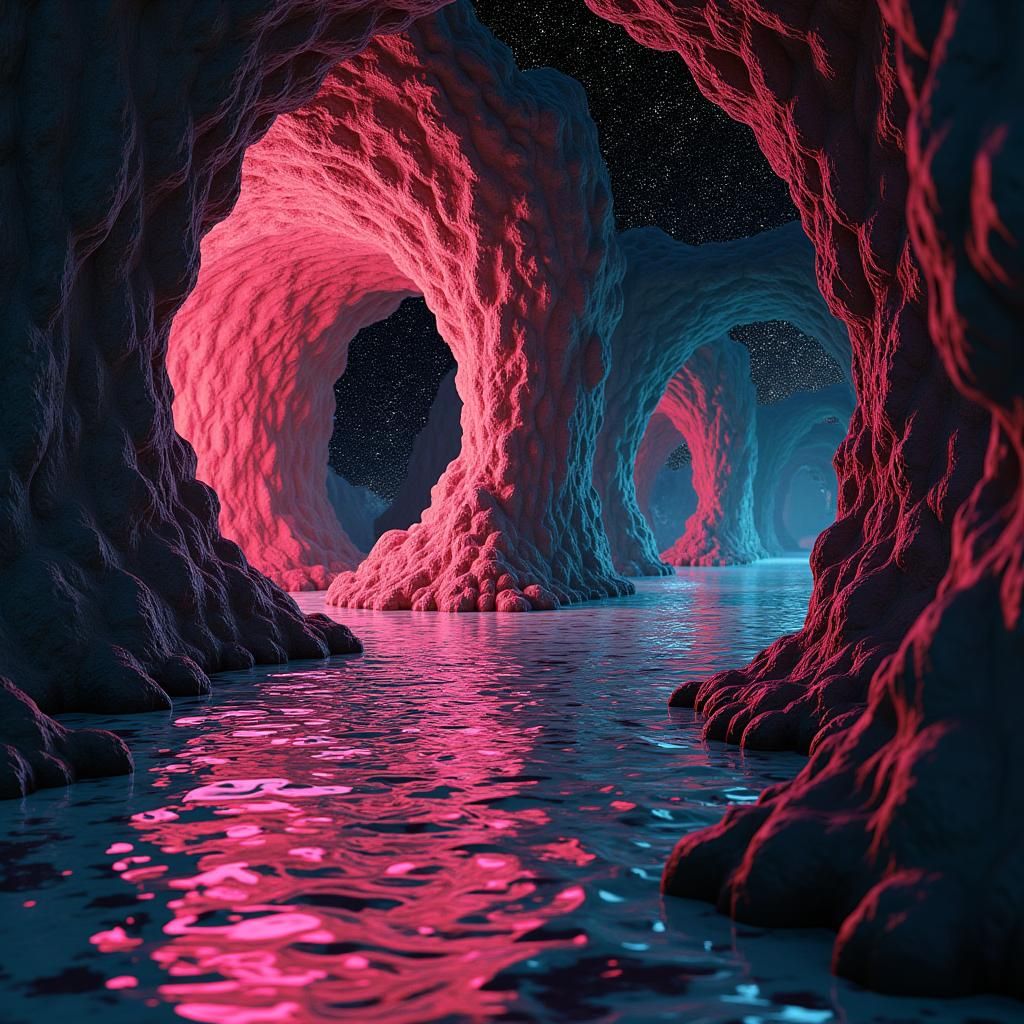 Surreal 80s Travel Documentary Still in Pop Art Style