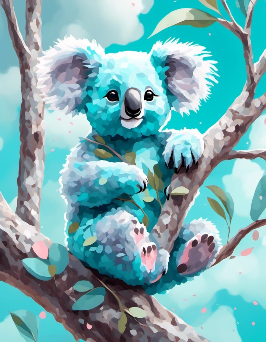 Koala sitting in an old Gum Tree