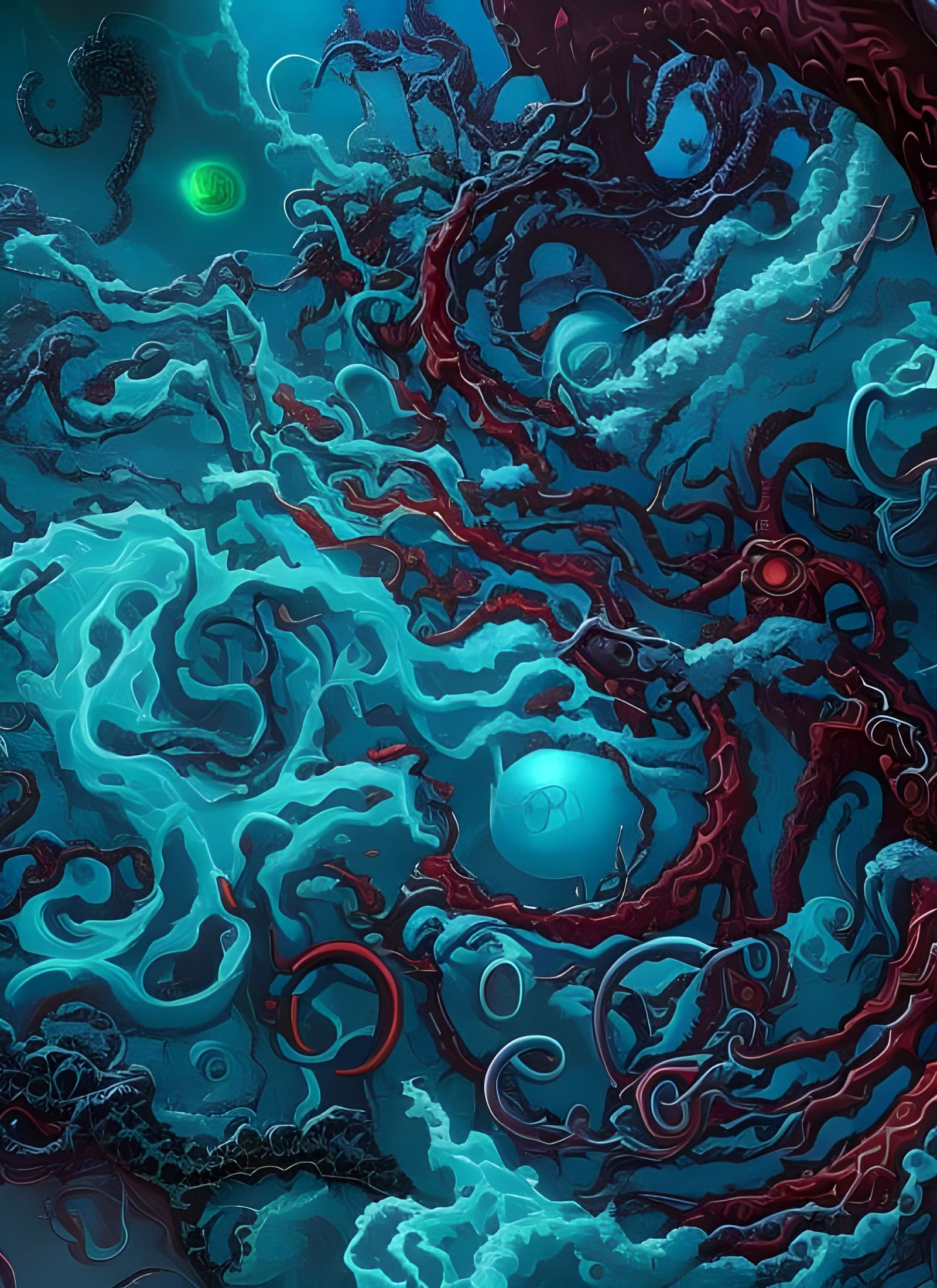 Lovecraftian Eldritch Horrors in Dark Fantasy Painting