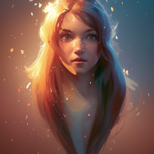 Festive Portrait in Art Nouveau Style