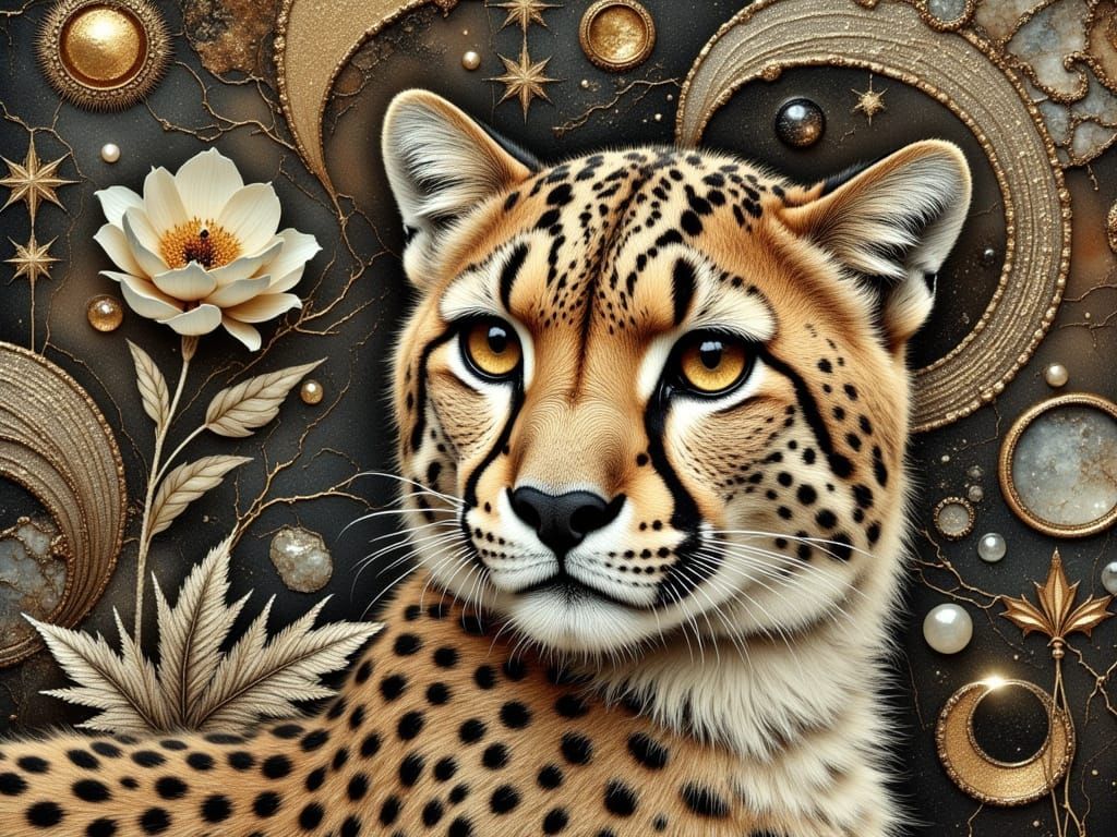 Surrealist Cheetah with Ethereal Luminescence