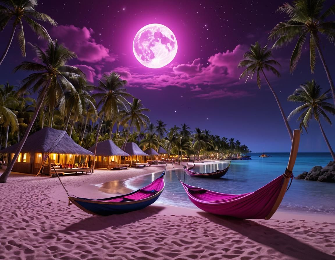 Magenta Beach Holiday Resort at Night