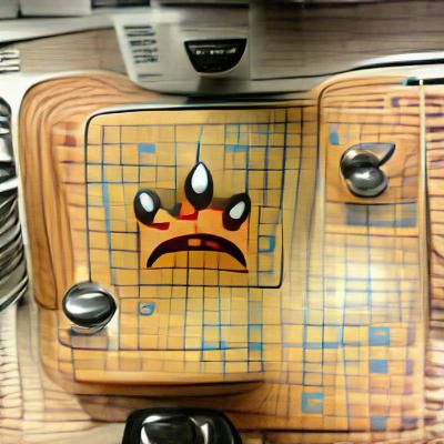 Angry Toaster Loses Checkers Game: A Humorous Image