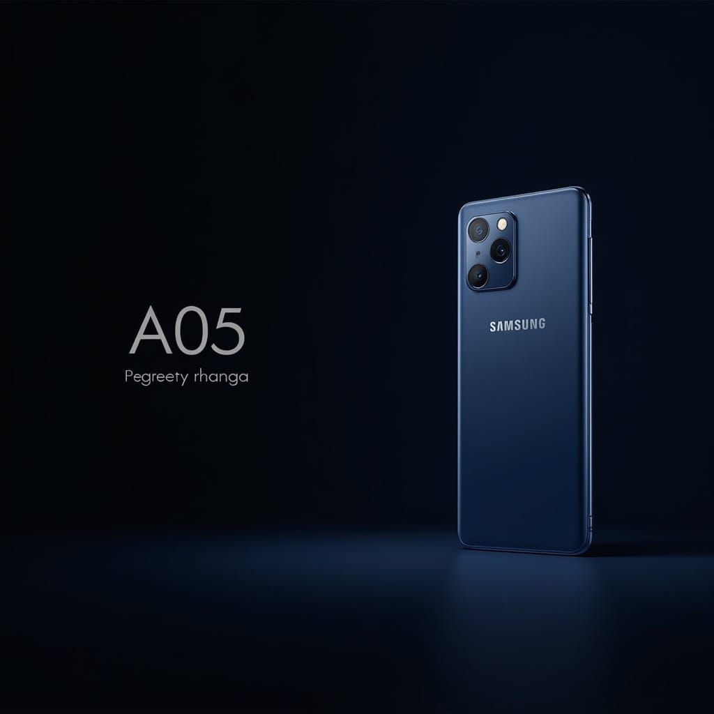 Samsung A05 Phone Ad - Minimalist Blue Design