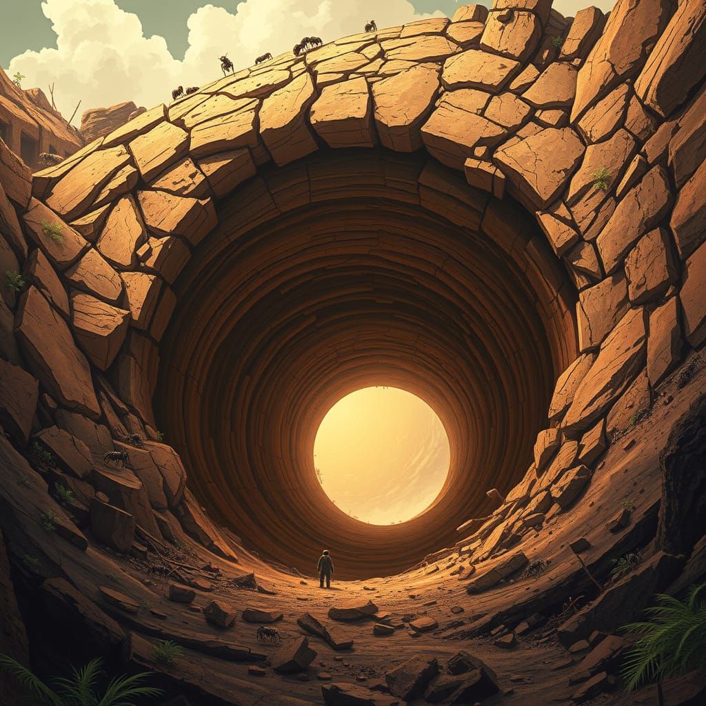 Ancient Colossal Ant Hill in a Shattered Landscape