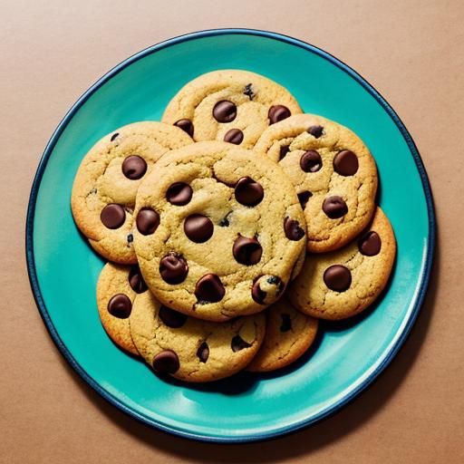 Chocolate Chip Cookies in Watercolor Style