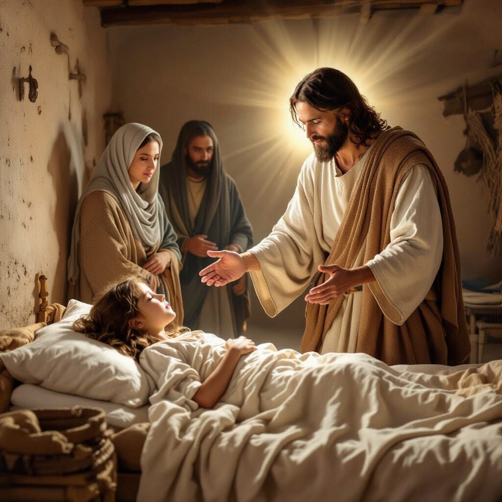 Jesus Resurrects Jairus' Daughter in Renaissance Masterpiece