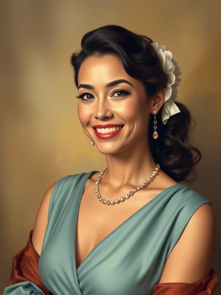 Elegant Woman Portrait in Art Nouveau Style