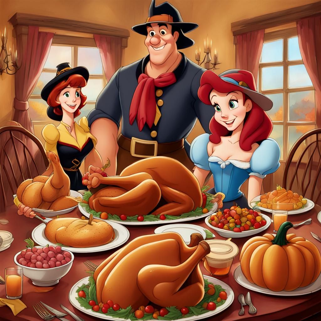 Disney Characters Celebrate Thanksgiving