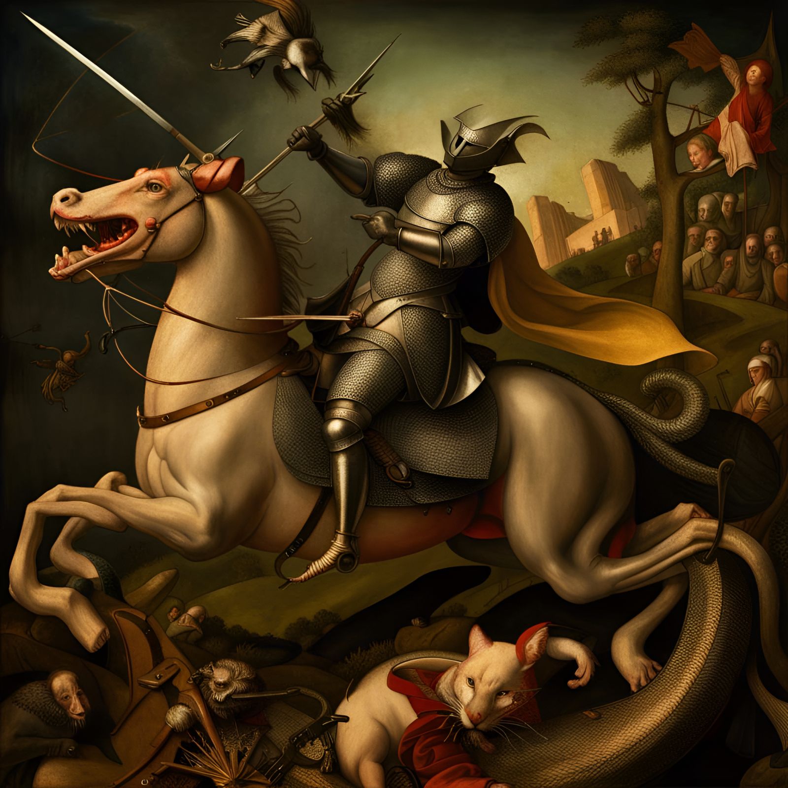 St George Slaying Dragon in Bosch Style