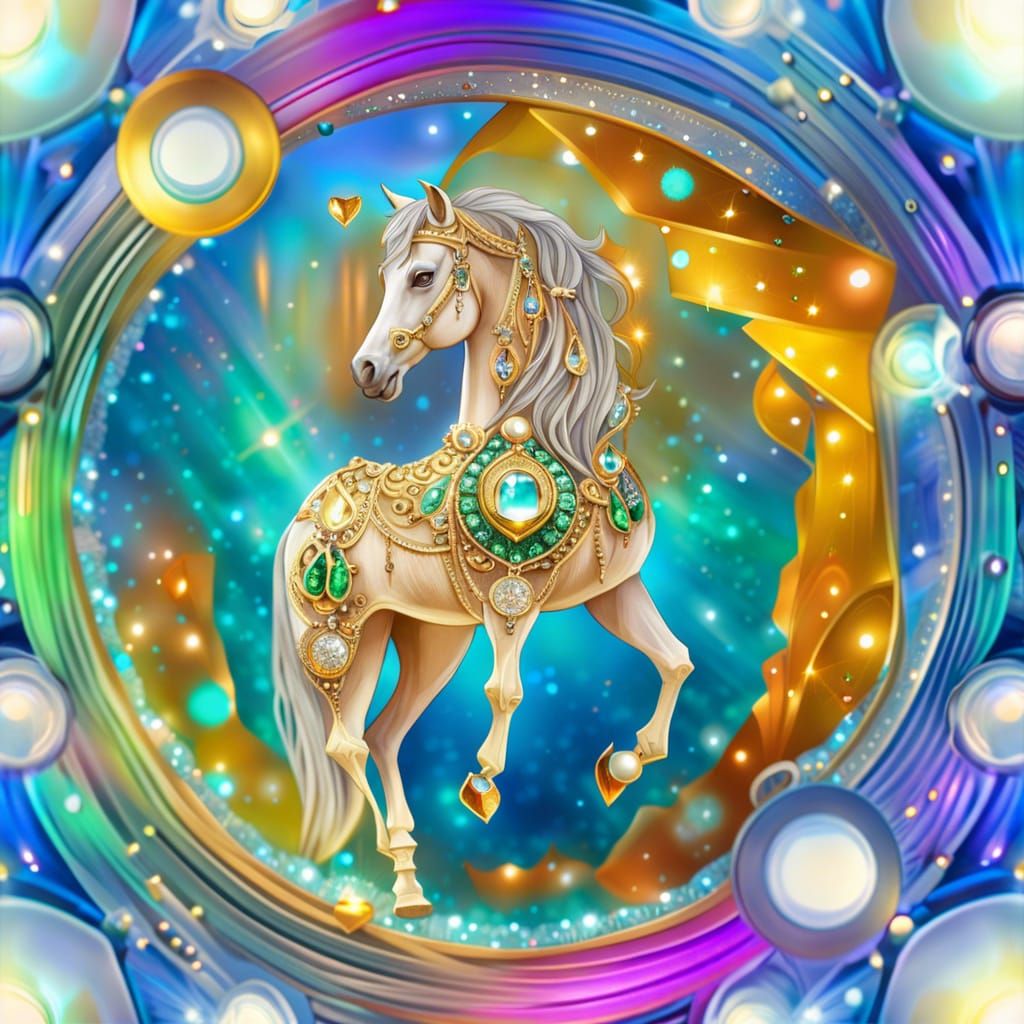 Jeweled Horse Saddle Close-up, Ultra Detailed