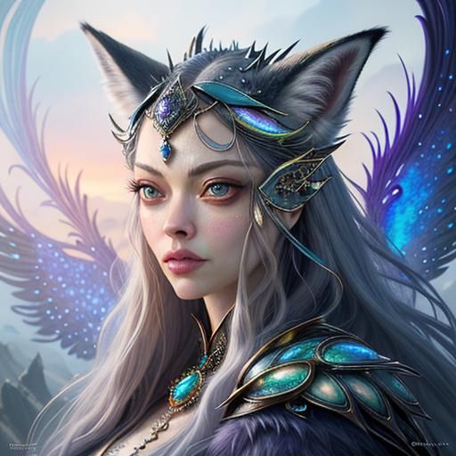Fantasy Fox-Girl Portrait in Hyperrealistic 3D