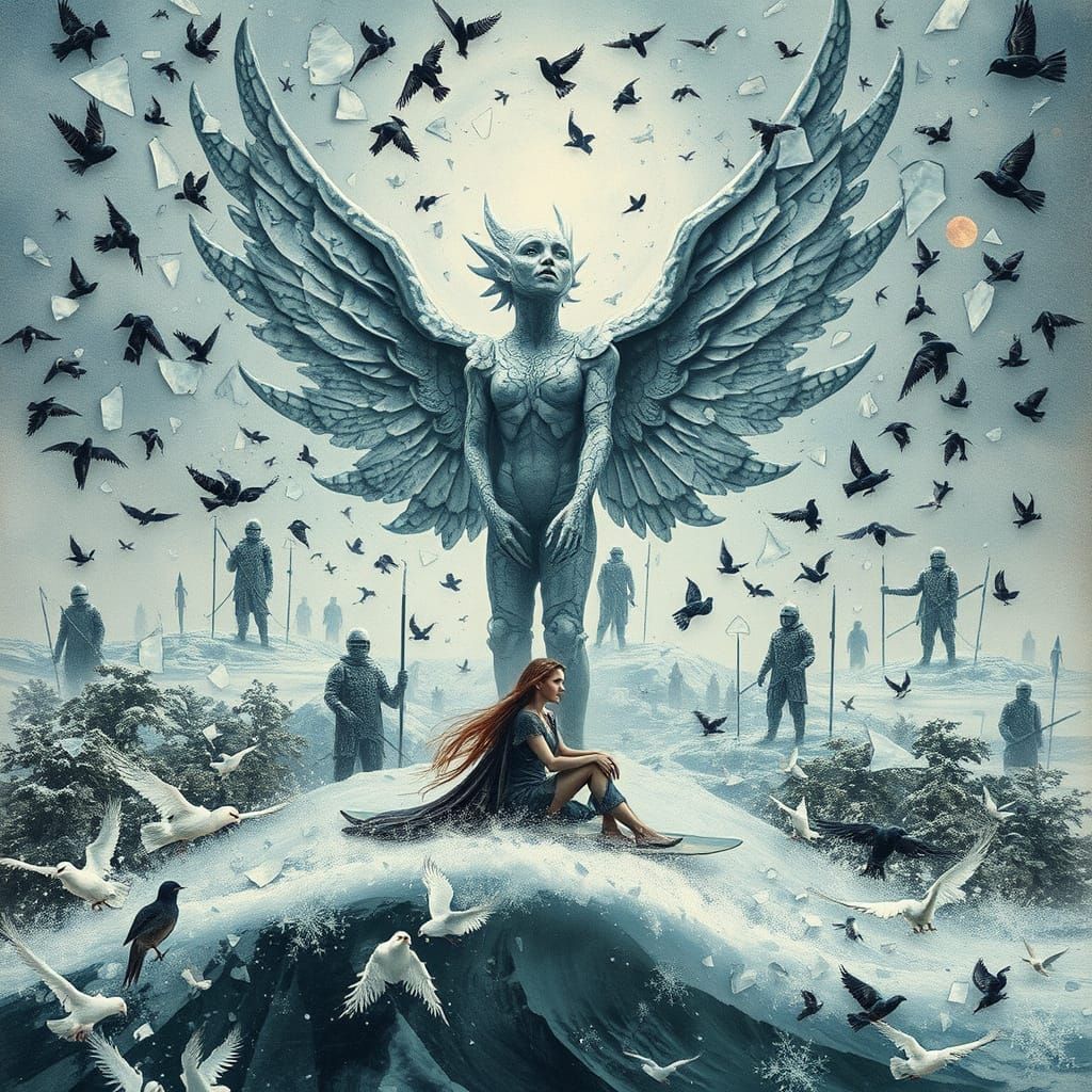 Angel of Winter Kingdom Shatters Mirrors in a Kaleidoscope o...