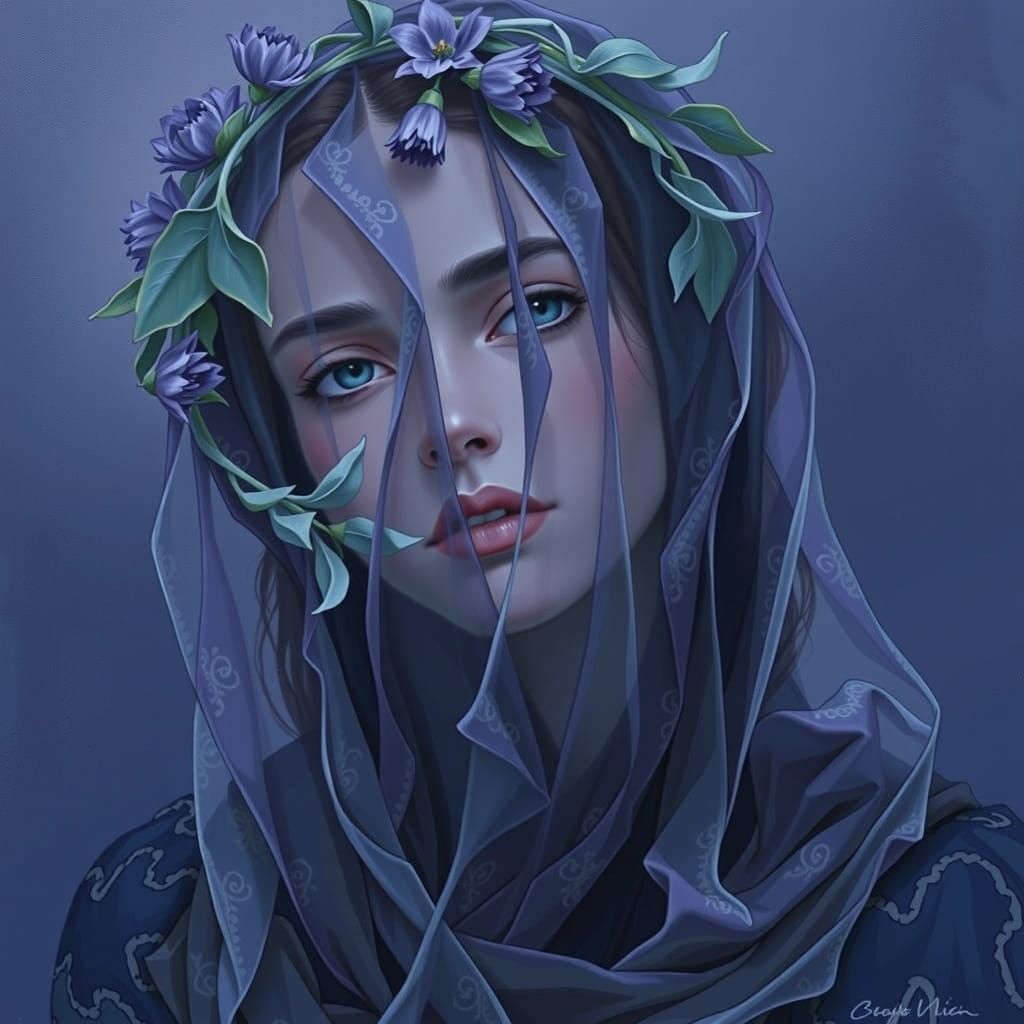 Ethereal Portrait of a Woman in Classical Style