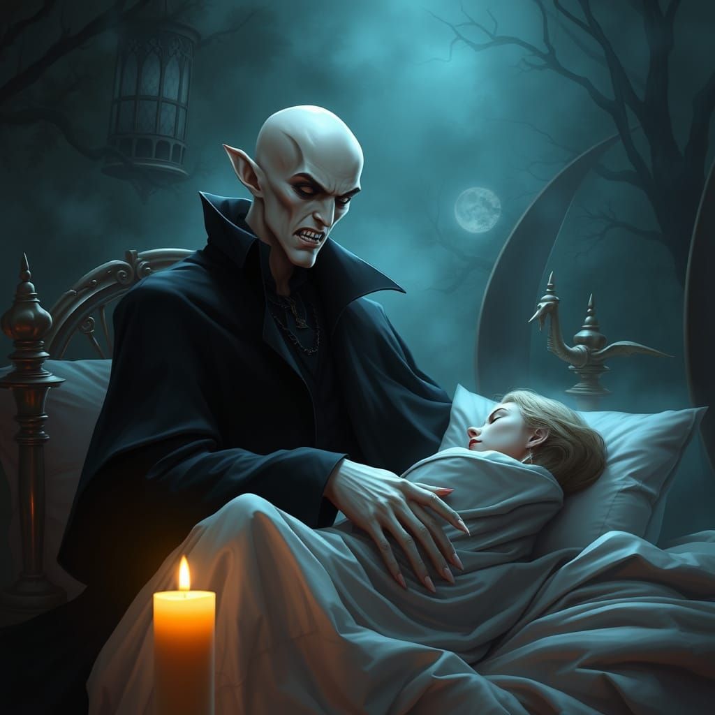 Ethereal Vampire in Dark Fantasy World