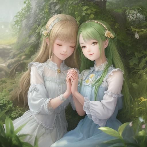 Fantasy Art: Boy and Girl Form Heart Shape