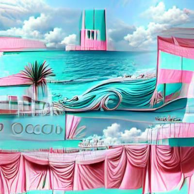 Art Deco Ocean Scene