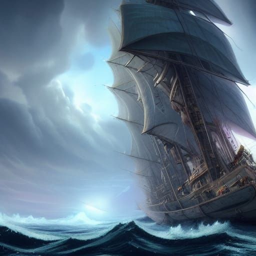 Epic Seafarers' Gullet: Fantastical Matte Painting