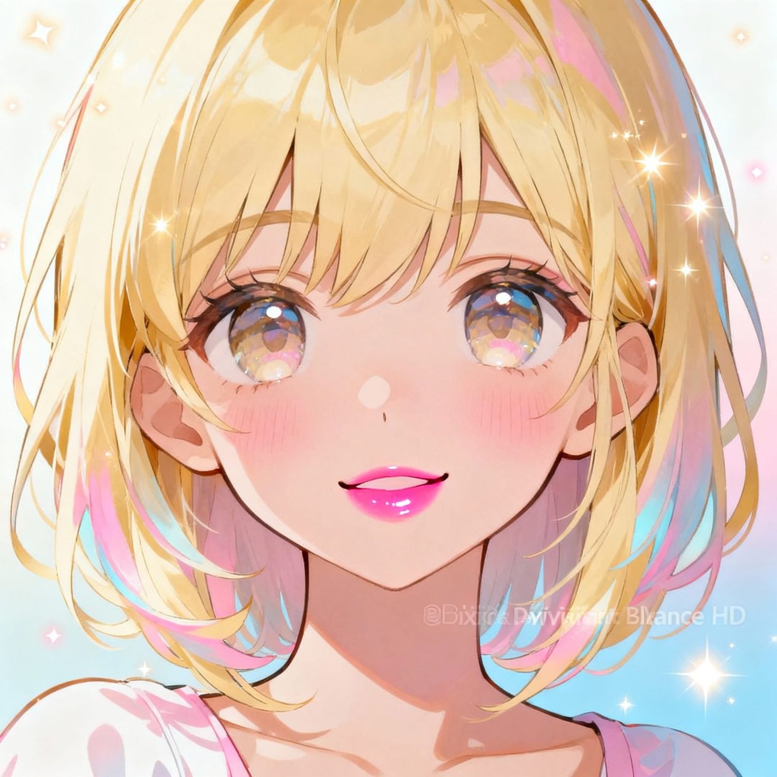 Cute Anime Girl Portrait with Big Shiny Eyes