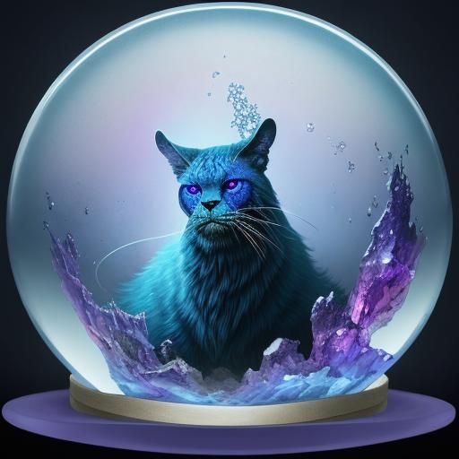 Surreal Face Gazing into a Mystic Mirror