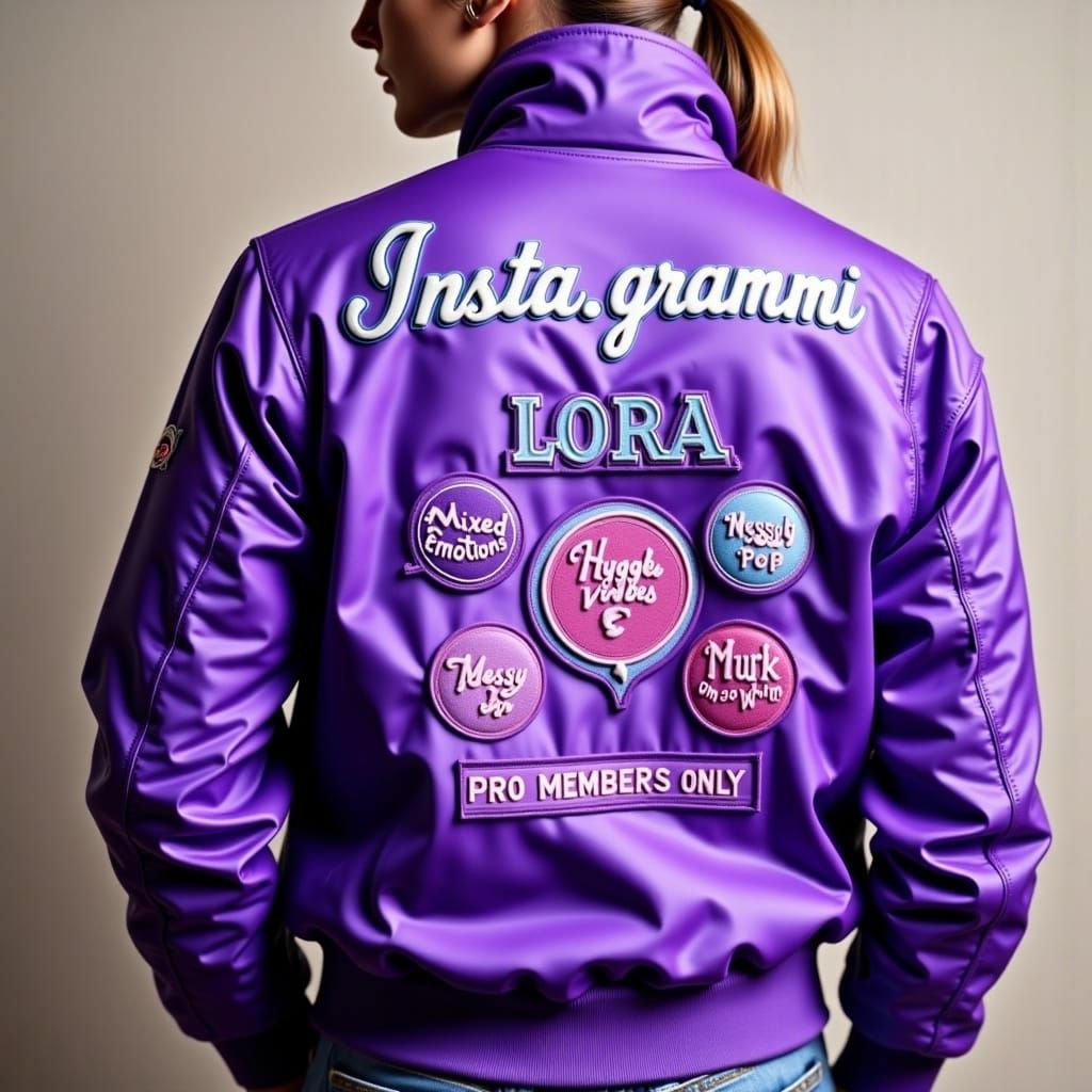 Purple Pro Members Only Jacket with Embroidered Logo and Pat...