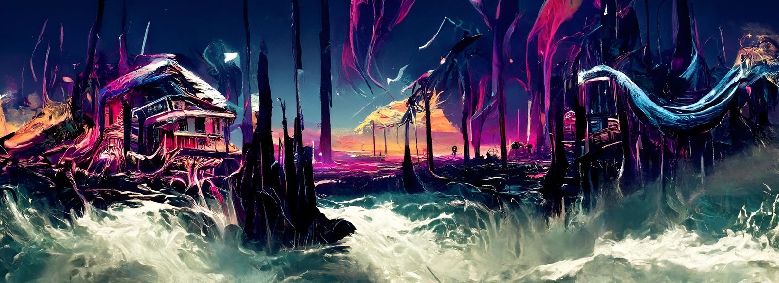 Dreamlike Vacation Landscape Painting by Dan Mumford