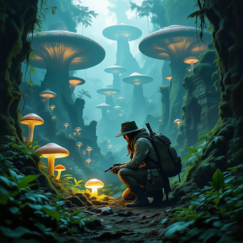 Bioluminescent Mushroom City Discovered by Archaeologist