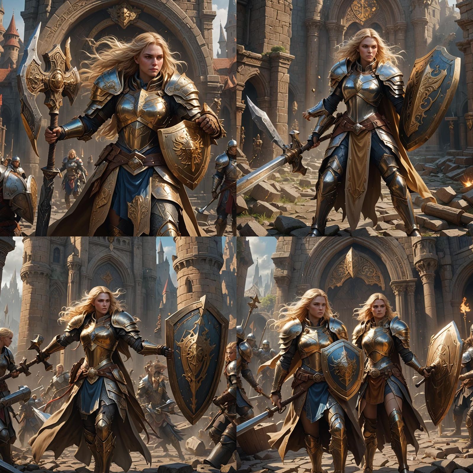 Aasimar Paladin with Hammer and Shield