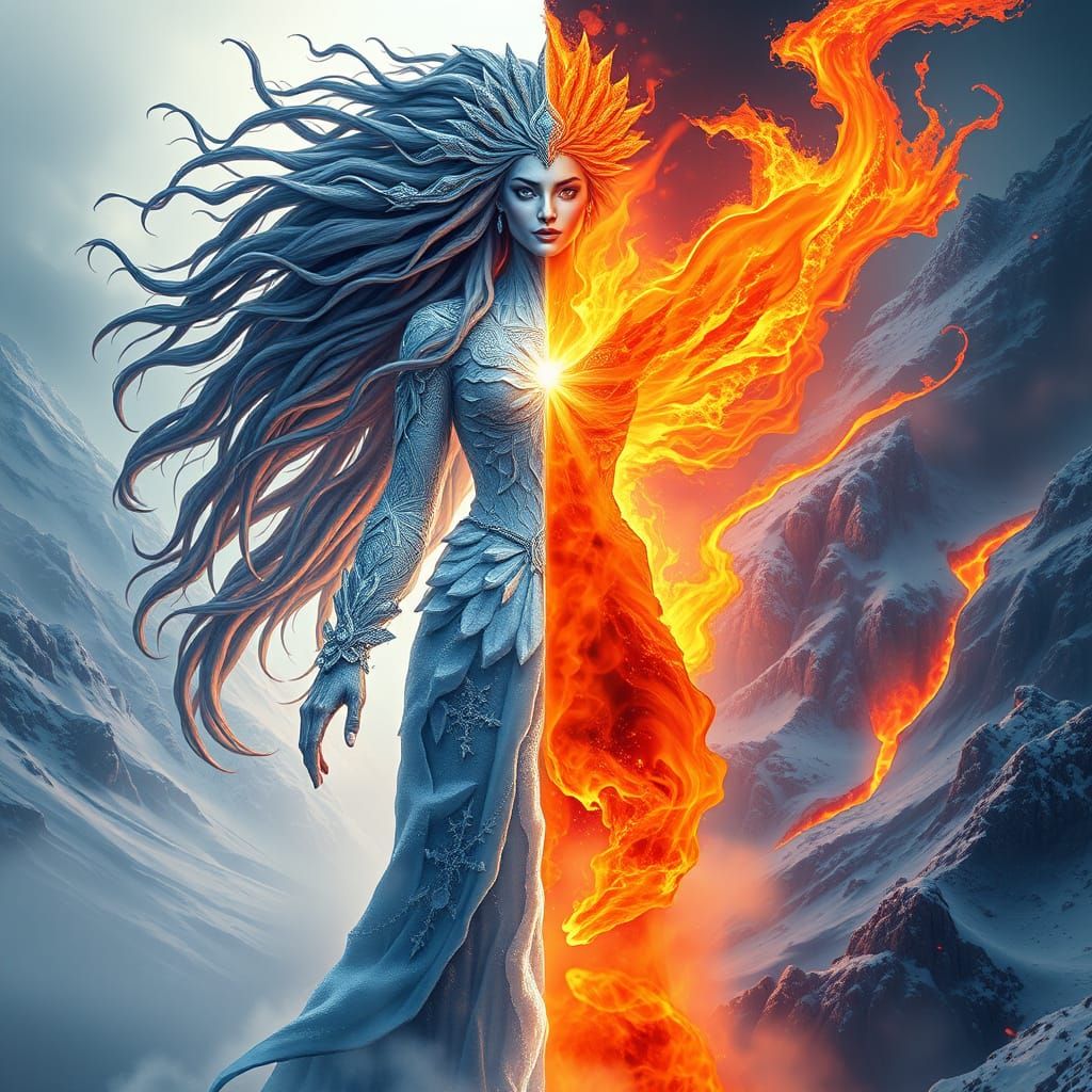 Ice and Fire Goddess at Elemental Crossroads
