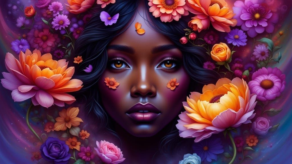 Surreal Beauty in Vibrant Digital Art