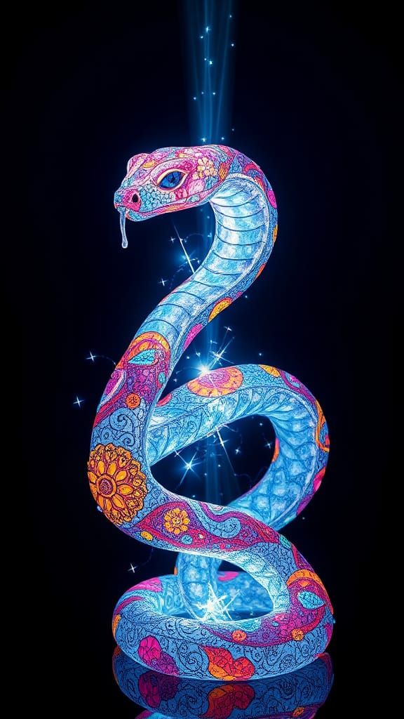(Heavenly Light Projecting Into Your Soul A Light Sculpture created depicting Snake Perception Differentials Insanely Hy...