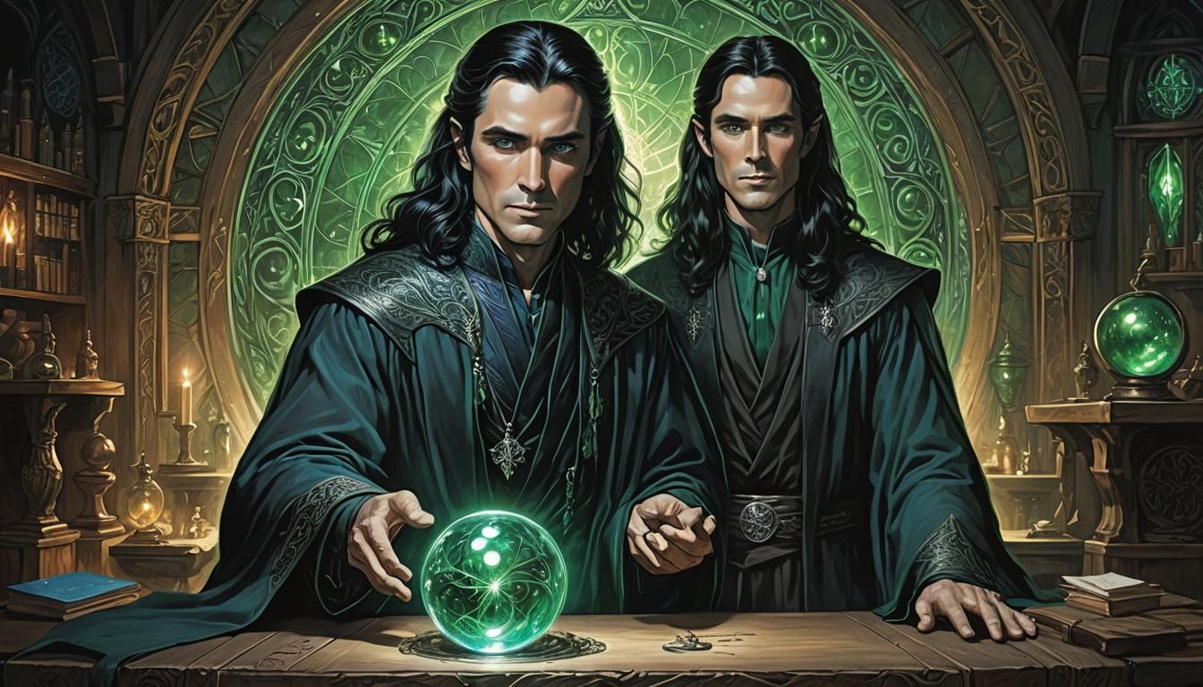 Ethereal Elf Portrait with Glowing Orb, Tolkien-Inspired