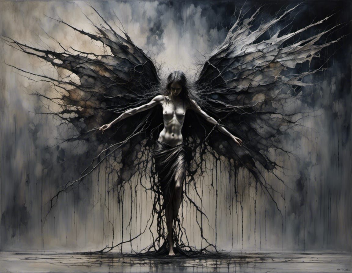 Fallen Angel in Chains, Dramatic Digital Art