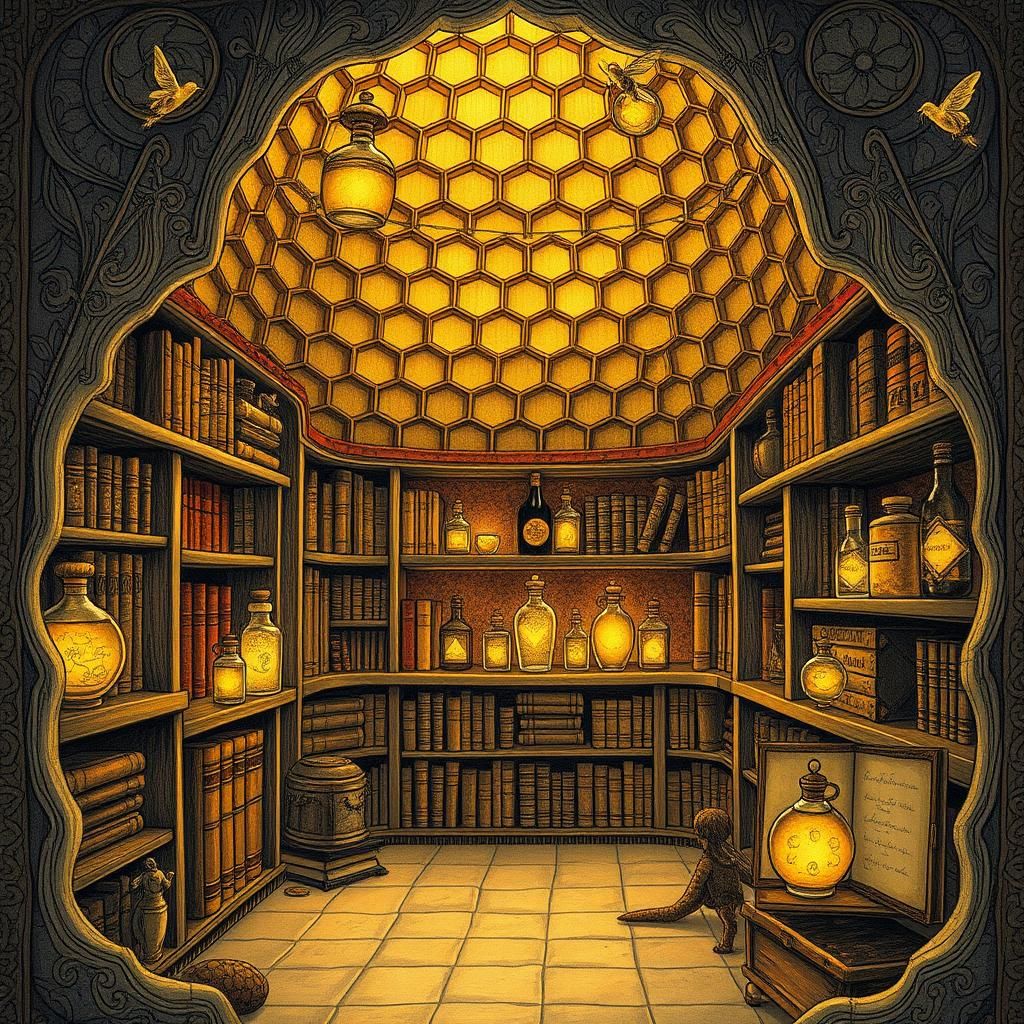 Magic Potions in Honeycomb Beehive Library