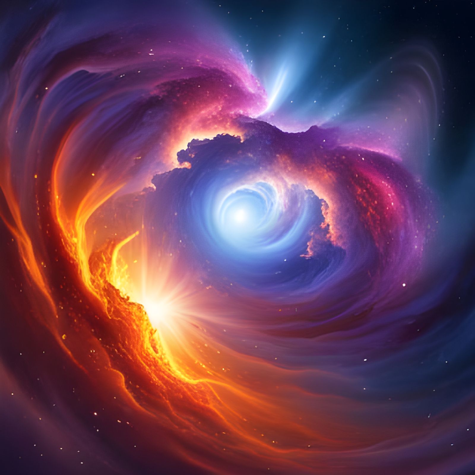 Breathtaking Nebula with Twinkling Stars in Digital Art