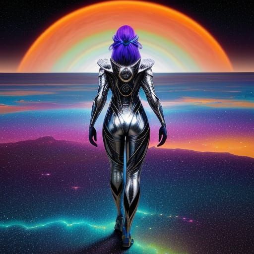 Galactic Goddess in Cosmic Storm