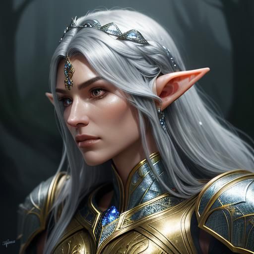 Detailed Elf Portrait in Golden Light