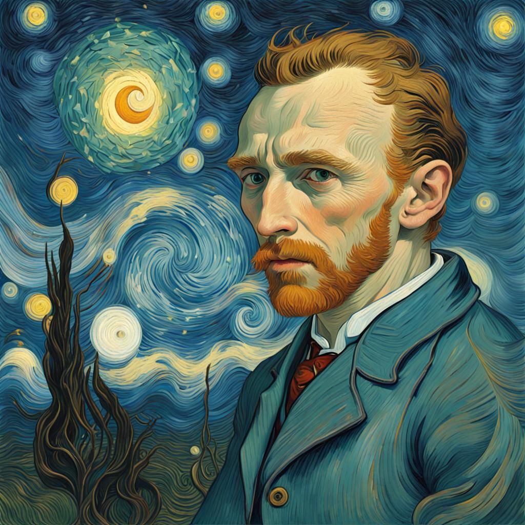 Enchanting AI Creature with Star Eyes in Detailed Painting