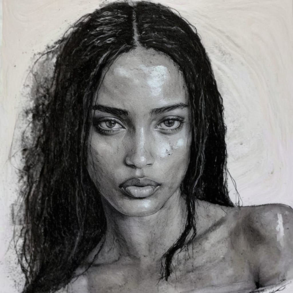 Goth Emo Girl Portrait with Soul-Bonding Imagery