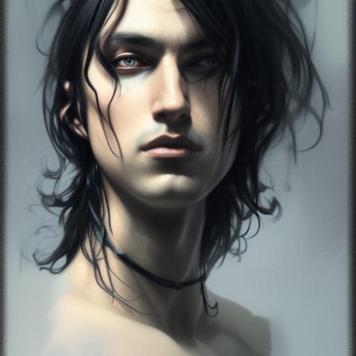 Gothic Man Portrait in Hyperdetailed Style