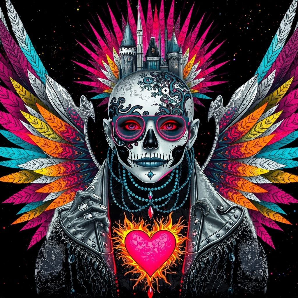 infrared multiple negative  print   enchanted Fairy tale castle, faces of women,  forest , ghosts, photography in the st...