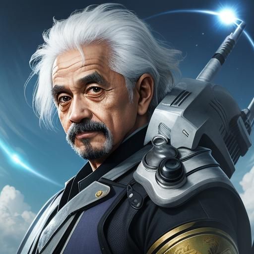 Einstein in Surrealist Abstract Expressionism with Atomic Cl...