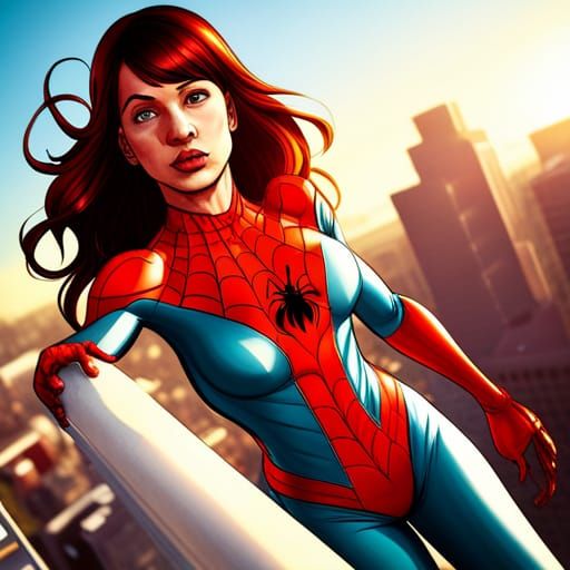 Mary Jane as Spinnerette in Spider-Suit