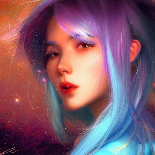 Vibrant Space Adventurer, Digital Matte Painting