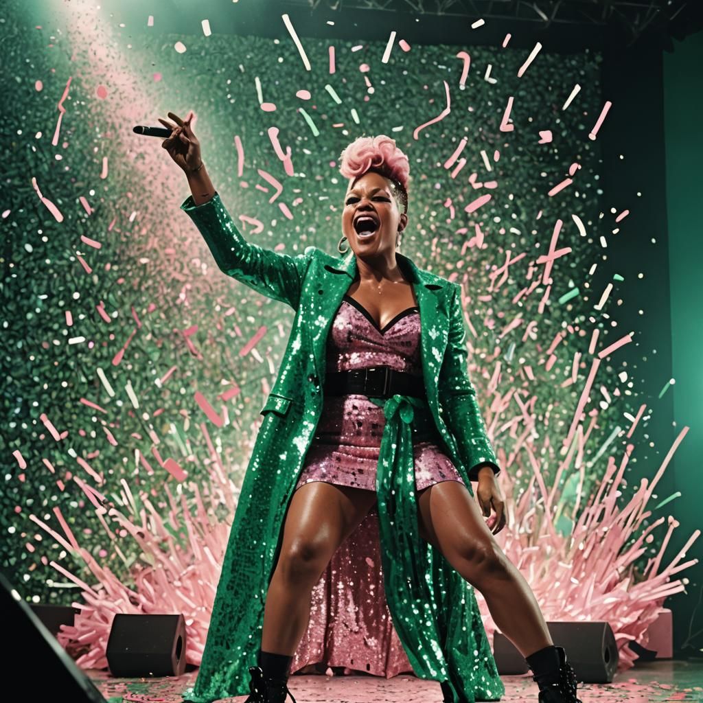 P!nk on Stage in Surreal Pop Art Style