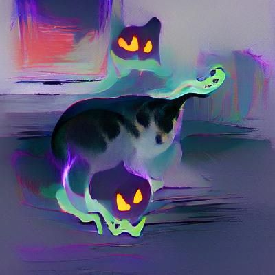 Simple Black Cat on Dark Background