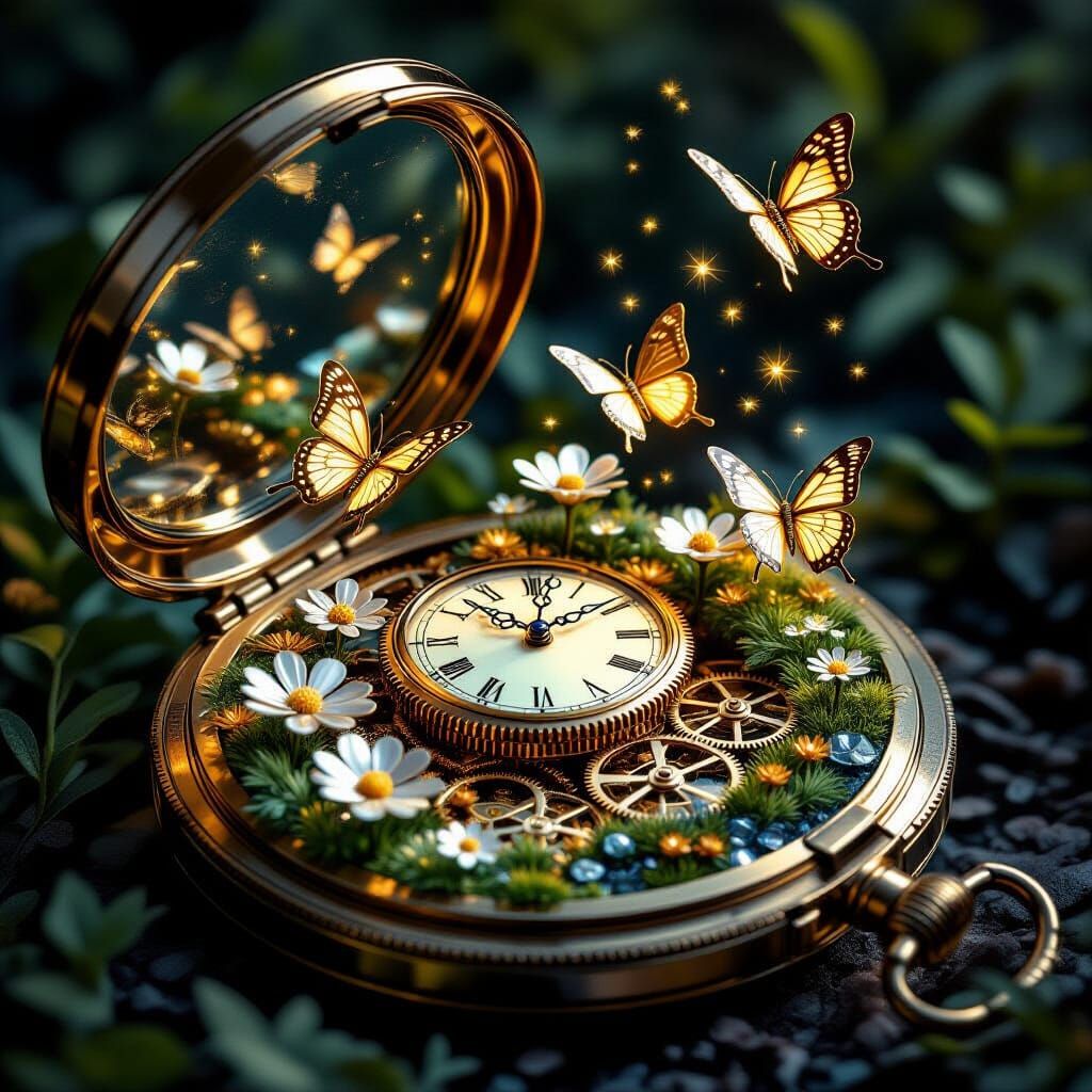 Clockwork Garden Pocket Watch in Precision Fantasy