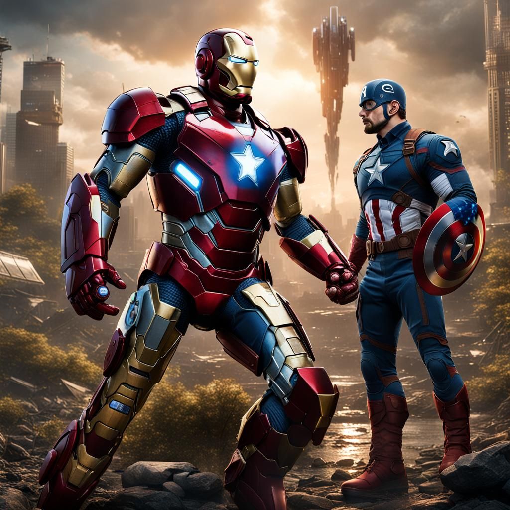 Iron Man and Captain America Fusion Concept Art