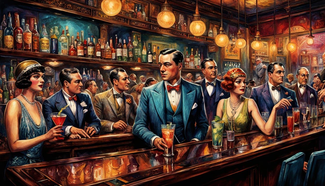 1920s Speakeasy Bar with Jazz Band