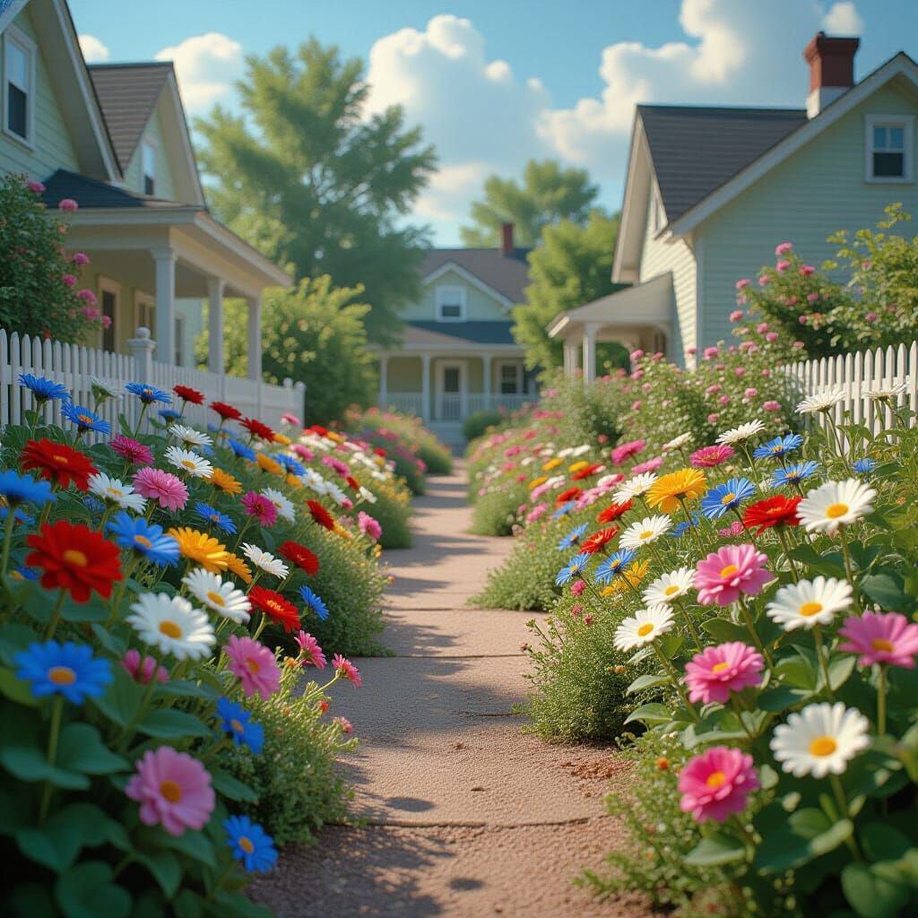 Tim Burton Style Garden with Pastel Candy Colors